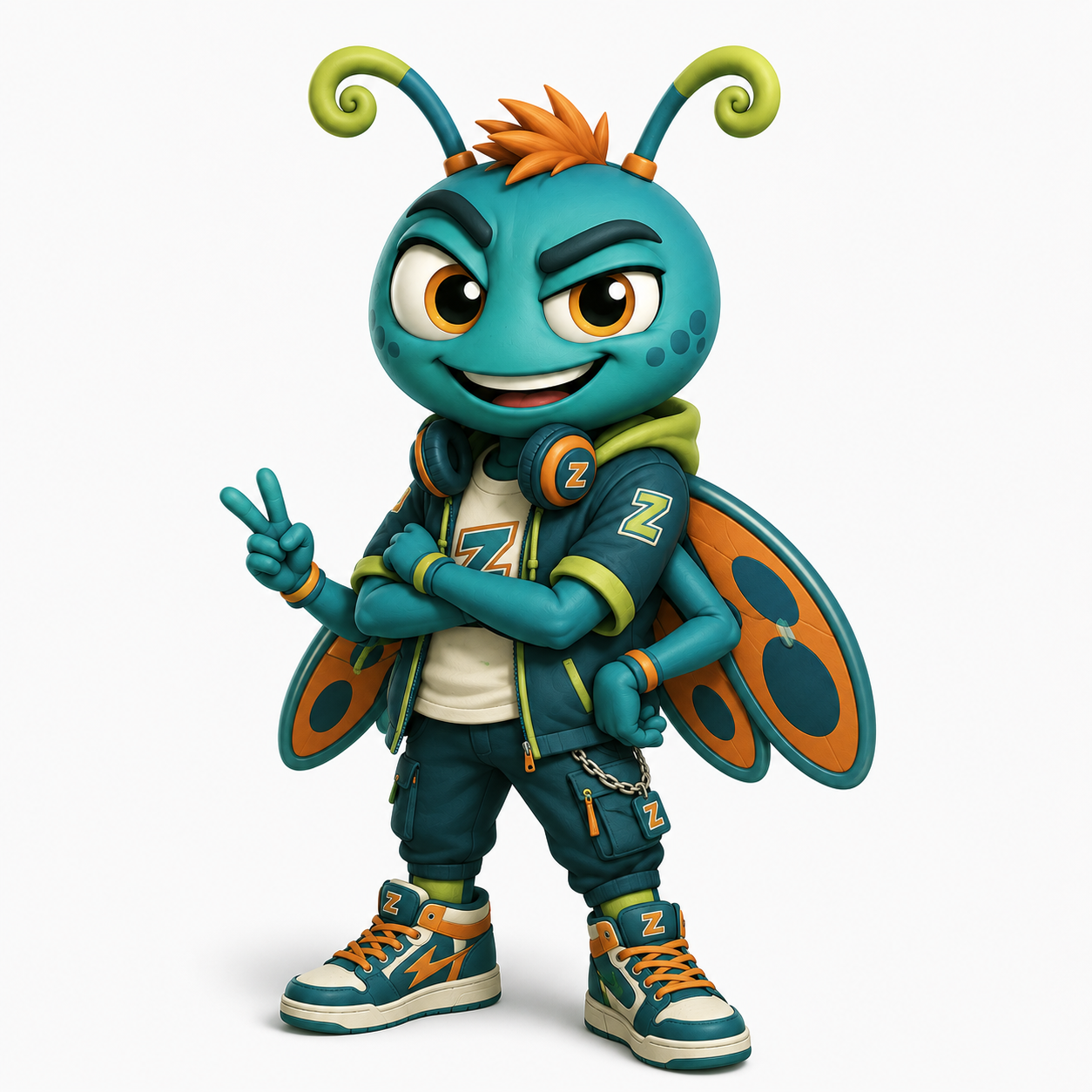 ZoodleBug mascot standing confidently